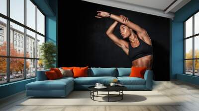 Confident fit young african fitness woman Wall mural