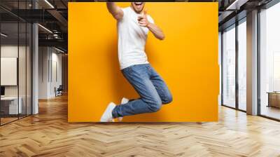 Full length portrait of a happy young man Wall mural