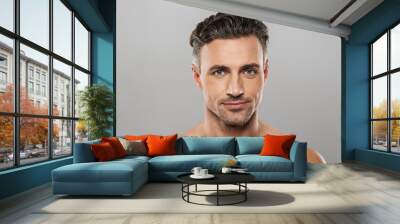 Handsome mature man. Looking camera. Wall mural