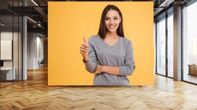 Model with finger up Wall mural