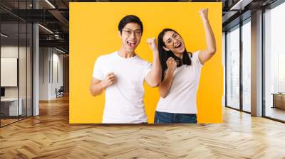 Portrait of a beautiful young asian couple Wall mural