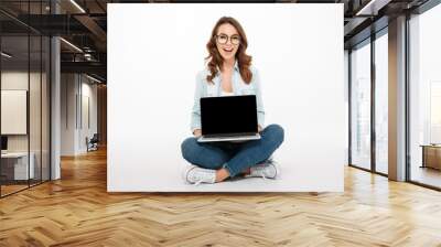 Portrait of a pretty casual girl Wall mural