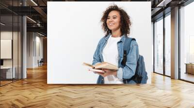 Portrait of a pretty cheerful casual african girl Wall mural