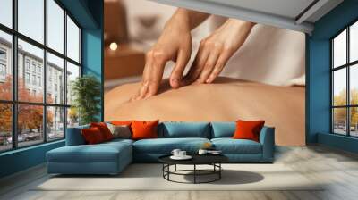 Woman relaxing in the spa and having a massage Wall mural