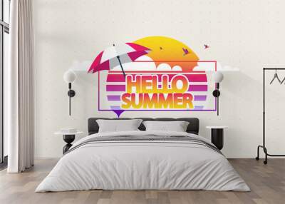 Abstract Vector Summer Greeting Background. Wall mural