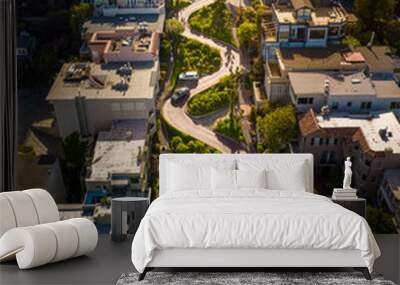 Lombard Street From Drone Wall mural