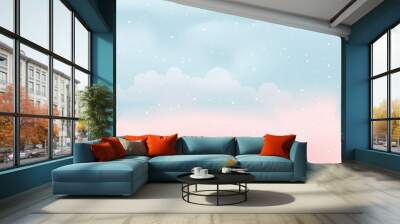 Cute kawaii dreamy fantasy sky background Wall mural