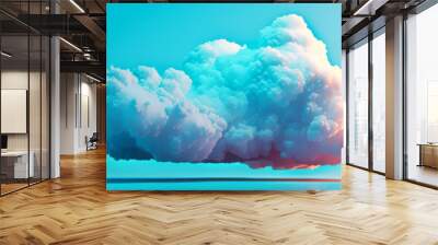 a close up of cloud on blue light background Wall mural