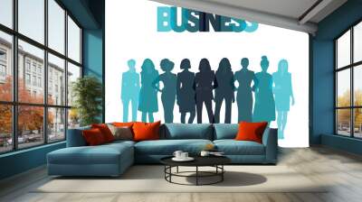 Group of business women silhouette vector, successful women team illustration
 Wall mural