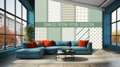 Minimal modern green mint seamless pattern vector collection Wall mural