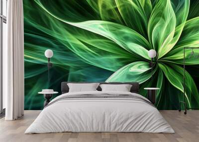 Abstract green plant, panorama wallpaper, the fresh and soothing greenness of nature Wall mural