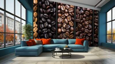 Different roads level of coffee bean, wallpaper, choosing the power source of caffeine based on personal preference Wall mural