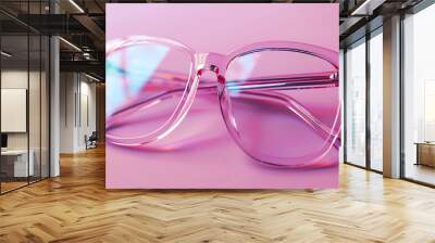 Eyeglasses, minimal wallpaper, an essential equipment in daily life for clear vision Wall mural