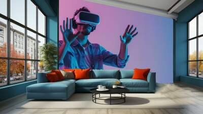 VR, wallpaper,  virtual reality camera creates the virtual environment as desired Wall mural