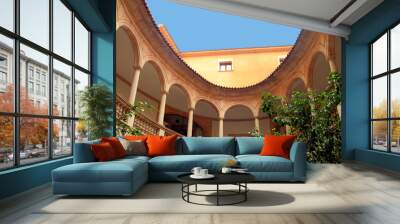 round spanish patio with arcade gallery and colonnade Wall mural