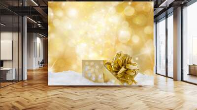 golden background with present Wall mural