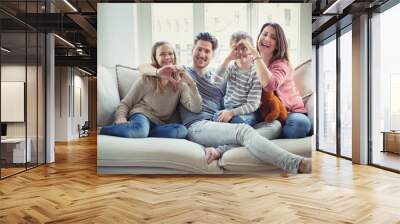 Happy family at home Wall mural