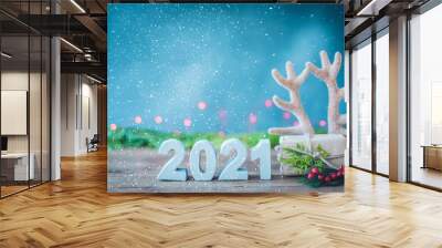 happy new year greeting card 2020 Wall mural