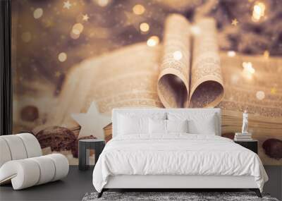 Weihnachten Buch mit Herz  Wall mural