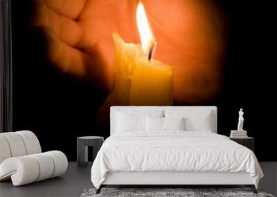 Candle in night Wall mural