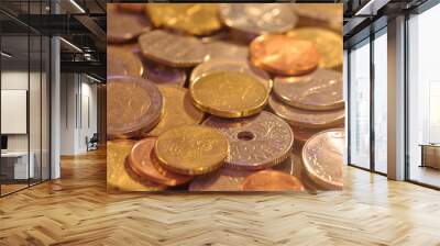 photo of metal coins of different currencies Wall mural