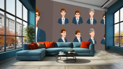 Man Cartoon Character Expressions Wall mural