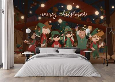 Santa Claus Gifts Factory on the North Pole Wall mural