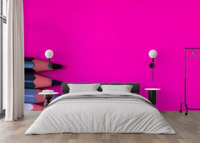 color pencil with pink paper background Wall mural