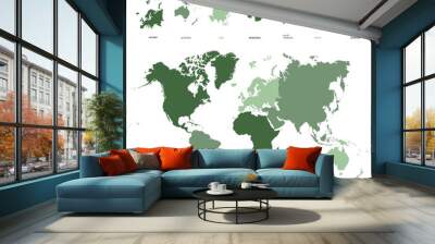 monochrome vector icons with world continents Wall mural