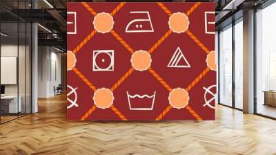 seamless background with washing symbols Wall mural