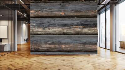 Photo background of a wooden wall of a log house Wall mural