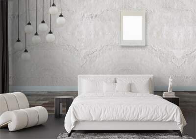 empty room and interior design, hanging lamp. 3D illustration Wall mural