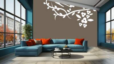 Floral & Butterfly pattern Wall mural