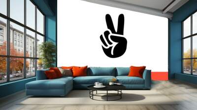 Peace sign hand with fingers icon. Isolated vector sign symbol. Wall mural