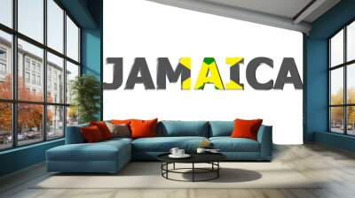 Flag of Jamaica on a text background. Wall mural