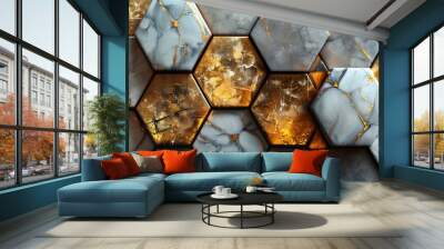 Abstract Geometric Marble Pattern Wall mural