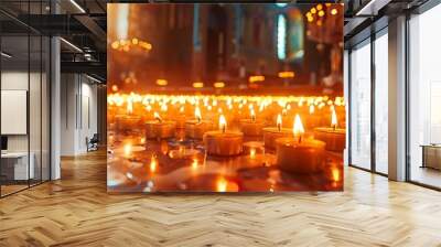 Candles in a Church Wall mural