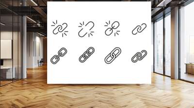 Set of simple link line icons. Wall mural