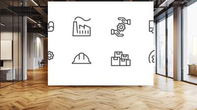 Set of simple production line icons. Wall mural