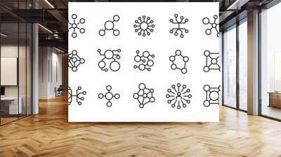 simple set of connection modern thin line icons. Wall mural