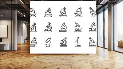 Simple set of microscope modern thin line icons. Wall mural