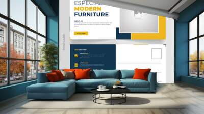  furniture postcard modern design template Wall mural