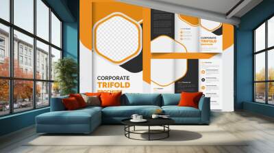 creative trifold brochure template design, modern design template for business brochure layout Wall mural