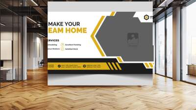 Home sale cover banner and web header banner for real estate sale business banner template Wall mural