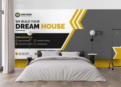 Home sale cover creative and web banner for real estate sale business header template Wall mural