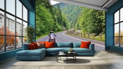 Motorcycle on the rural road Wall mural