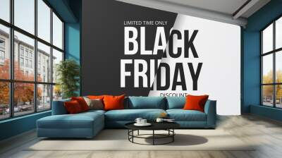 Black friday sale banner. Vector illustration Wall mural