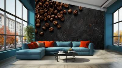 coffee beans on the ground Wall mural