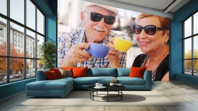 portrait of senior couple outdoors Wall mural