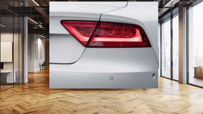 a tail light of a modern white car Wall mural